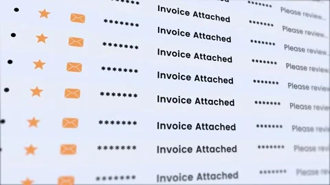 Invoice list scrolling rows animation isolated on white background Stock Footage 344367537
