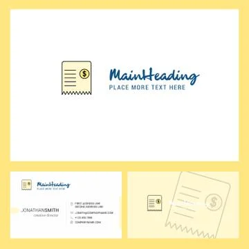 Invoice Logo design with Tagline &amp; Front and Back Busienss Card Template. Vec Ilustração Stock