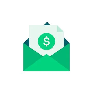 Invoice mail vector icon Stock Illustration