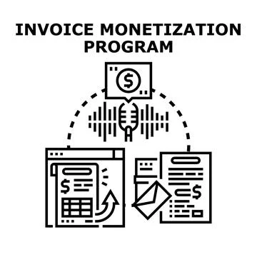 Invoice monetization program concept with financial management Stock Illustration