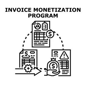 Invoice monetization program generating financial liquidity 스톡 일러스트