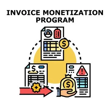 Invoice monetization program generating financial liquidity Illustration