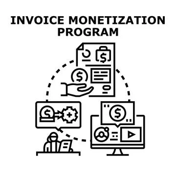 Invoice monetization program offering financial solutions Stock Illustration