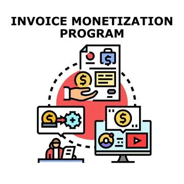 Invoice monetization program offering financial solutions Stock Illustration