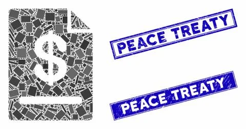 Invoice Mosaic and Distress Rectangle Peace Treaty Watermarks Illustrazione stock