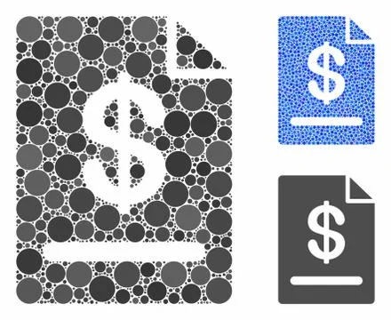 Invoice Mosaic Icon of Round Dots Illustrazione stock