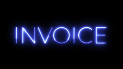 Invoice Neon Text Animation Design Stock Footage 318339190
