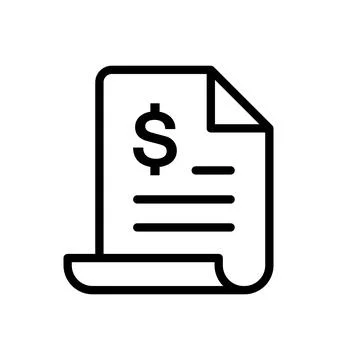 Invoice outline vector icon Stock Illustration