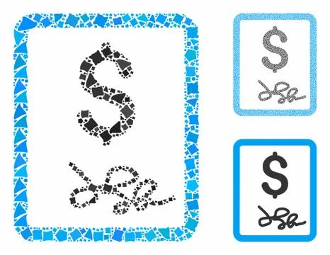Invoice page Composition Icon of Rough Elements 스톡 일러스트