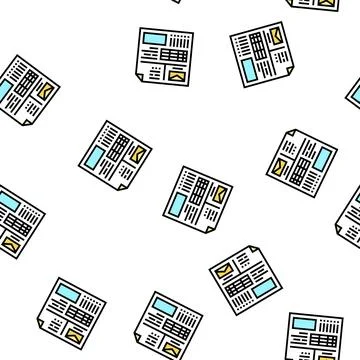 Invoice paper list vector seamless pattern 스톡 일러스트