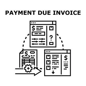 Invoice payment due process cycle icon concept Stock Illustration