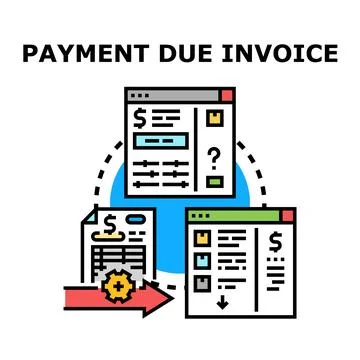 Invoice payment due process cycle icon concept Stockillustratie