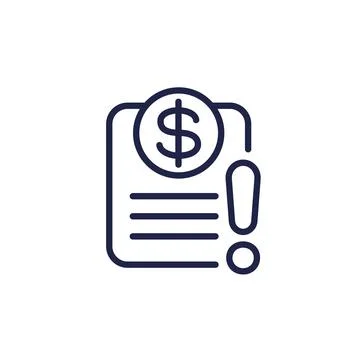 Invoice payment error icon, line pictogram Stock Illustration