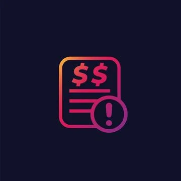 Invoice payment error vector icon Stock Illustration