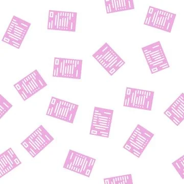 Invoice payment facture glyph vector seamless pattern Stock Illustration