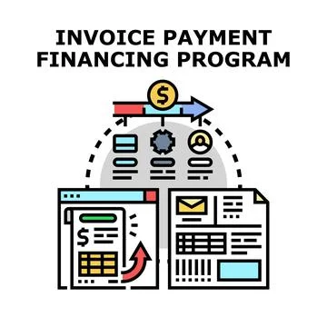 Invoice payment financing program concept illustration Stock Illustration