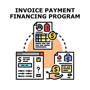 Invoice payment financing program concept illustration Illustrazione stock