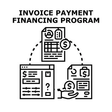 Invoice payment financing program concept illustration Stock Illustration