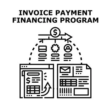 Invoice payment financing program concept illustration Stock Illustration