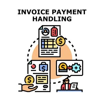 Invoice payment handling process vector illustration concept イラスト素材