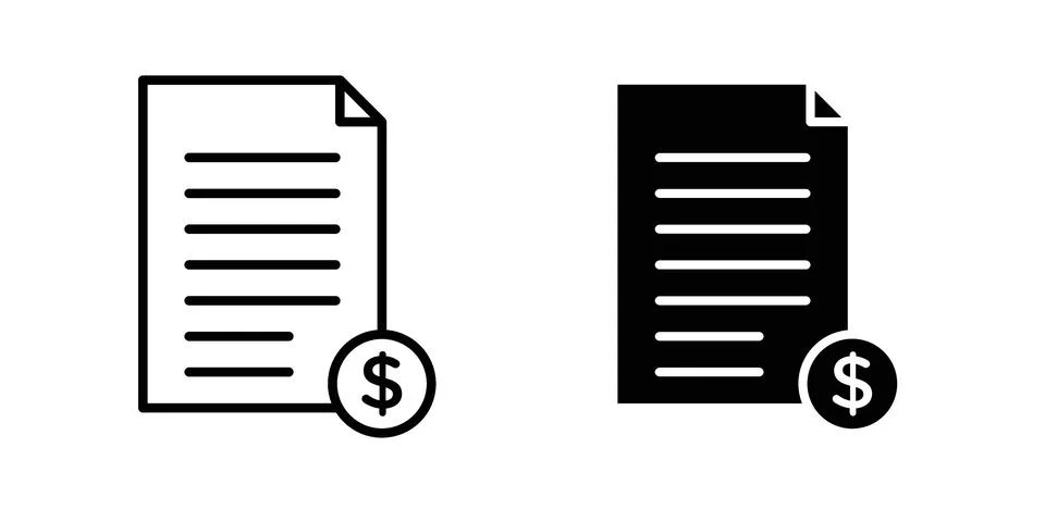 Invoice payment icon for design projects and web UI Stock Illustration