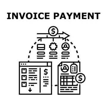 Invoice payment process digital transaction concept Stock Illustration