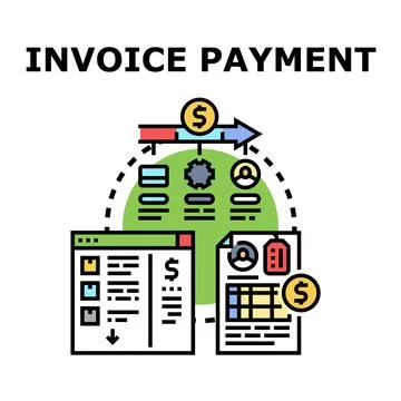 Invoice payment process digital transaction concept Stockillustratie