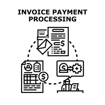 Invoice payment processing cycle concept vector illustration Stock Illustration