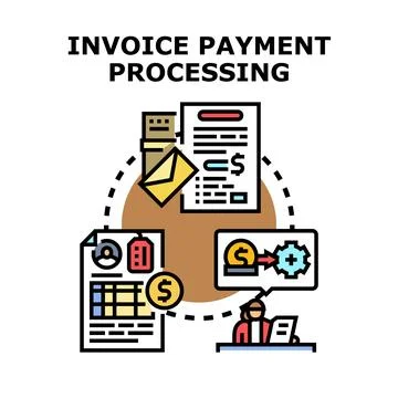 Invoice payment processing cycle concept vector illustration Stock Illustration