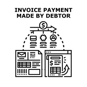 Invoice payment system process infographic illustration concept Stock Illustration