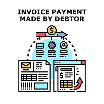 Invoice payment system process infographic illustration concept Stock Illustration