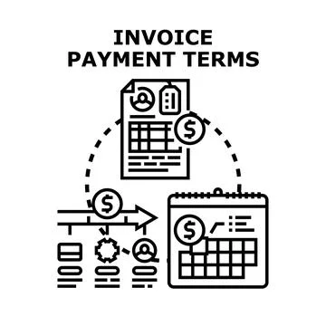 Invoice payment terms concept vector illustration Stock Illustration