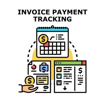Invoice payment tracking concept for financial management system Stock Illustration