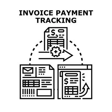 Invoice payment tracking process for business accounting operations Stock Illustration
