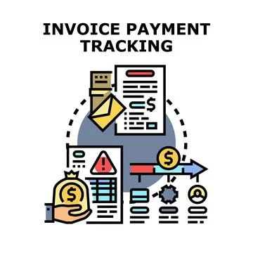 Invoice payment tracking process managing finances business Stock Illustration