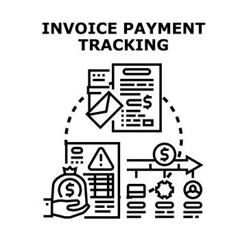 Invoice payment tracking process managing finances business Stock Illustration