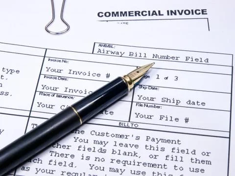 Invoice with pen Foto stock