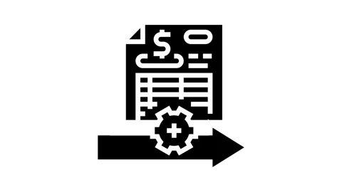 Invoice processing glyph icon animation Stock Footage 326139868