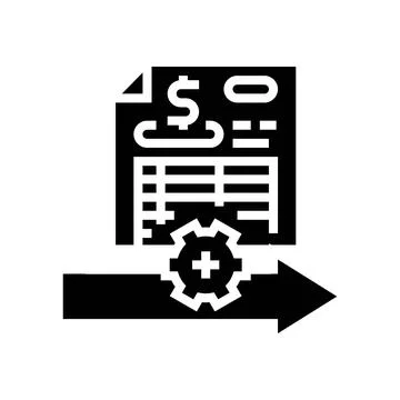 Invoice processing glyph icon vector illustration Stockillustratie
