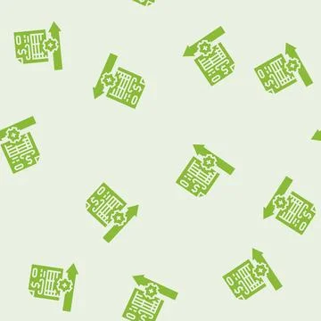 Invoice processing glyph seamless pattern 库存插图