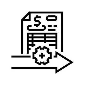 Invoice processing line icon vector illustration Stock Illustration