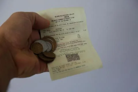 Invoice with QR code Fotos Stock