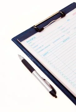 Invoice spreadsheet Stock Photos