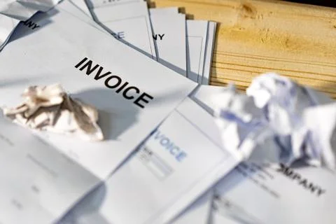 The invoice on the table Stock Photos