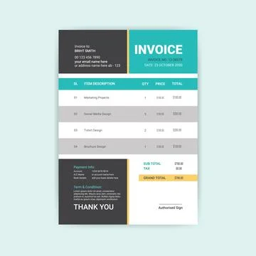 Invoice template design イラスト素材