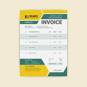 Invoice template design イラスト素材