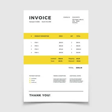 Invoice template. Quotation table paper prder for bookkeeping services. Vector 스톡 일러스트