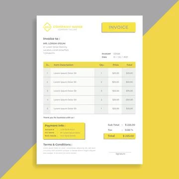 Invoice template vector design with color of the year 2021 Stock Illustration