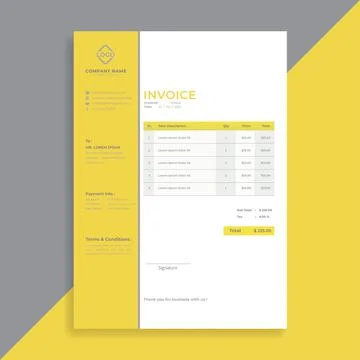Invoice template vector design with color of the year 2021 Stock Illustration