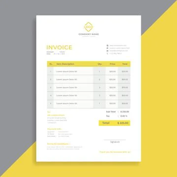 Invoice template vector design with color of the year 2021 Stock Illustration